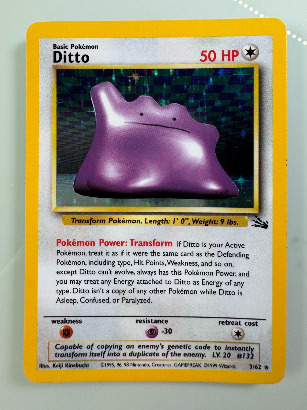 Ditto Holo Pokémon Card